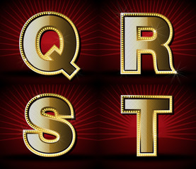 Vector Luxurious Gold Diamond Alphabet