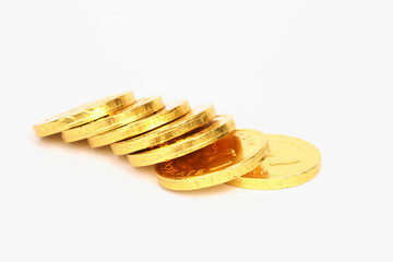 golden coins isolated