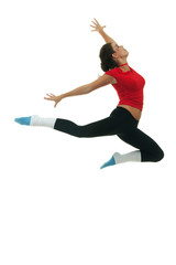 Fototapeta na wymiar modern style dancer jumping