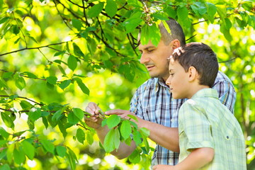 Father and son outdoor