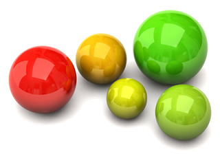 Colorful balls isolated on white background