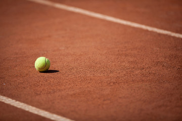 Tennis ball on the court