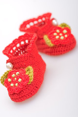 crocheted booties for a girl