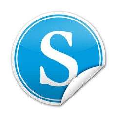 Pegatina letra S con reborde