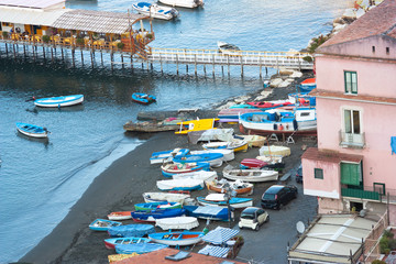 Fototapeta na wymiar Amalfi Coast Scene Boat