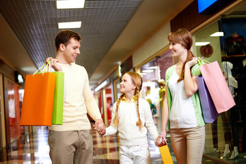 Family of shoppers