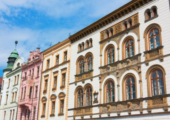 Fototapeta na wymiar Facade of buildings in Czech Republic