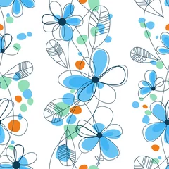 Wall murals Abstract flowers Vector floral seamless pattern