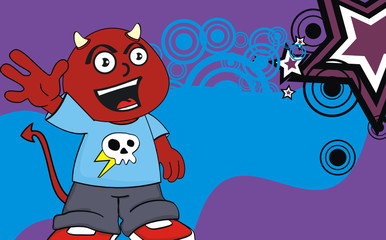 demon kid cartoon background2