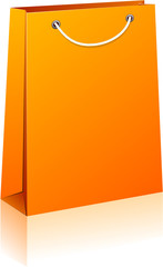 Orange shopping bag.