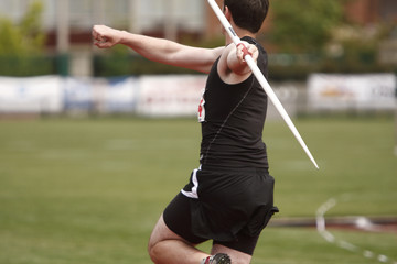 Male athlete with a javelin