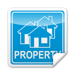 Pegatina cuadrada PROPERTY con reborde