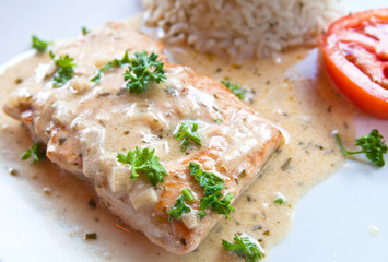 grilled salmon and lemon