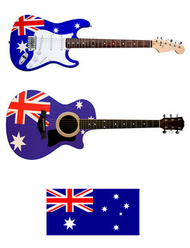 australian acoustic and electric guitar