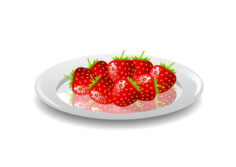 Strawberries on white plate