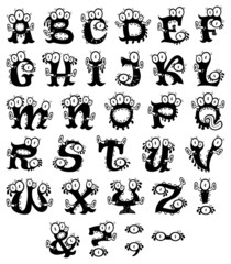 Doodle monster alphabet for Halloween or other events © Bastetamon