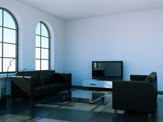 Interiordesign,Wohnzimmer schwarz weiss