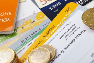 fly tickets and money