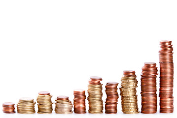 M&uuml;nzstapel aufsteigend