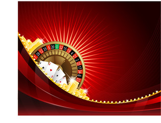 Gambling illustration background with casino elements - 32541763