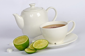 Tea cup and teapot