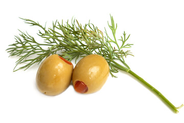 Naklejka na ściany i meble Olives with dill