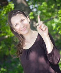 Portrait of young happy smiling woman