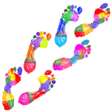 Multi Colored footprints
