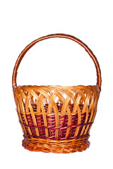 wicker basket isolated on white background