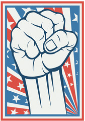fist - poster (Inspired by the American flag)