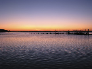 Naklejka premium Sunset at Joe Pool Lake, Texas.