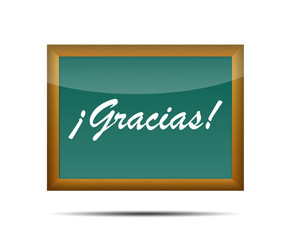 Obraz premium Icono 3d pizarra escolar texto ¡GRACIAS!