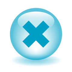 CROSS Web Button (cancel stop exit close blue)