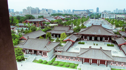 aerial view of Xian, China - obrazy, fototapety, plakaty