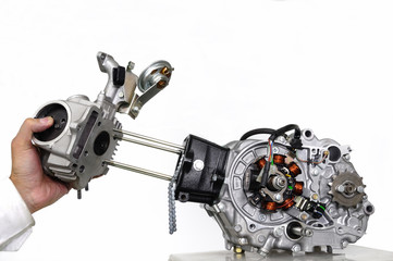 Fototapeta premium バイクのエンジン整備