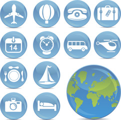 shiny vector travel icons