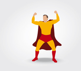 Super héros montrant ses biceps