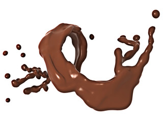Splash Liquid chocolate isolated over white