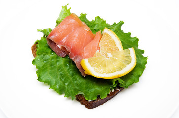 Sandwich with smoked salmon