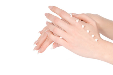 Fototapeta premium Hands with cream