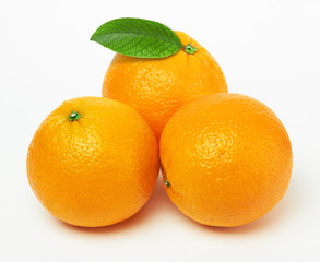oranges with leaf
