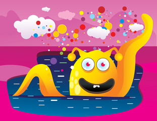 lake monster vector © chispas