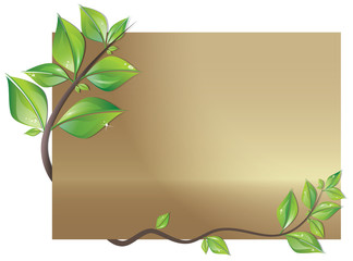 Card decorated with leaves