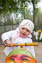 baby girl, white, park