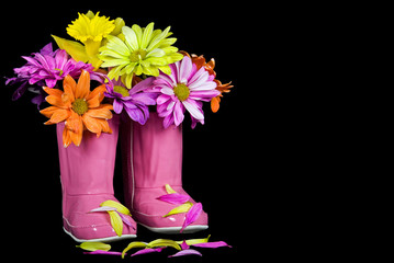 Pink Boot Bouquet