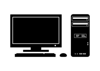 Silhouette of computer