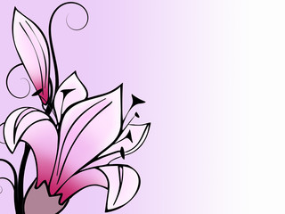 floral background with blooming lily