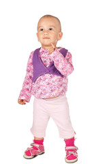 Baby girl isolated on white