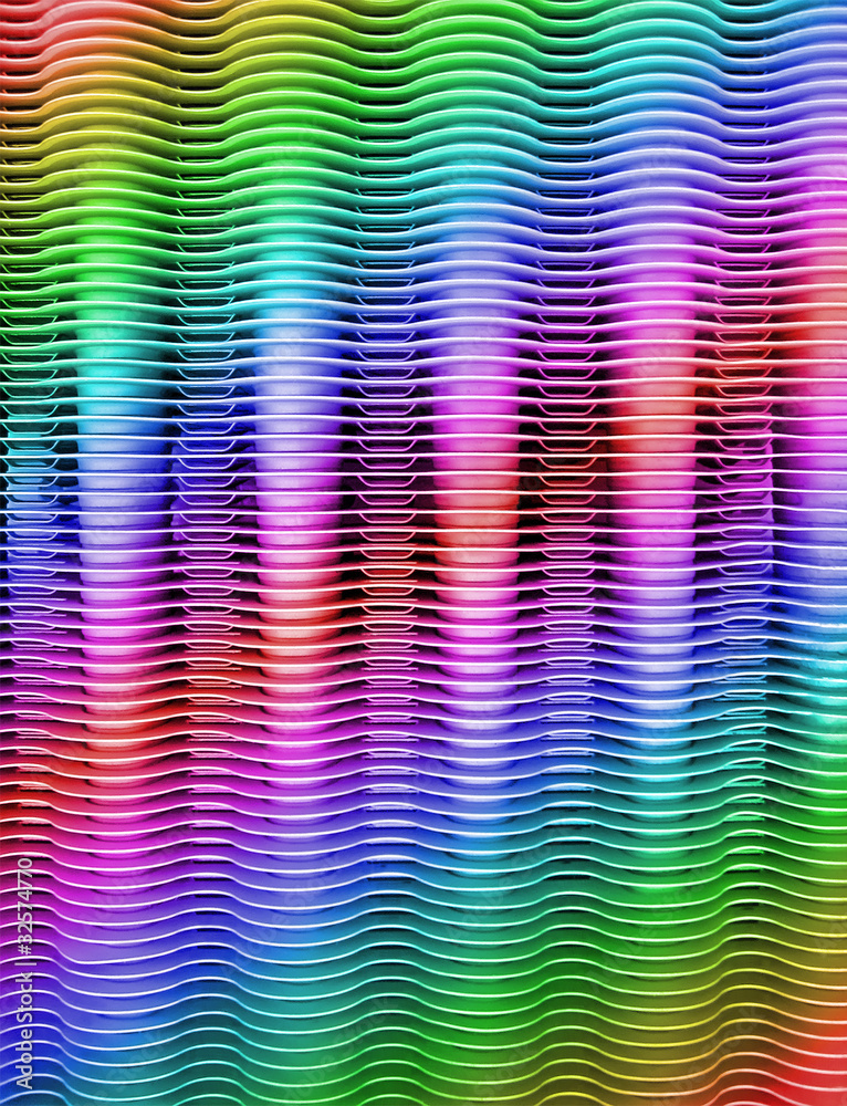 Wall mural abstract color rainbow metal grid, texture closeup