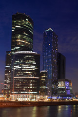Plakat Modern skyscrapers at a evening